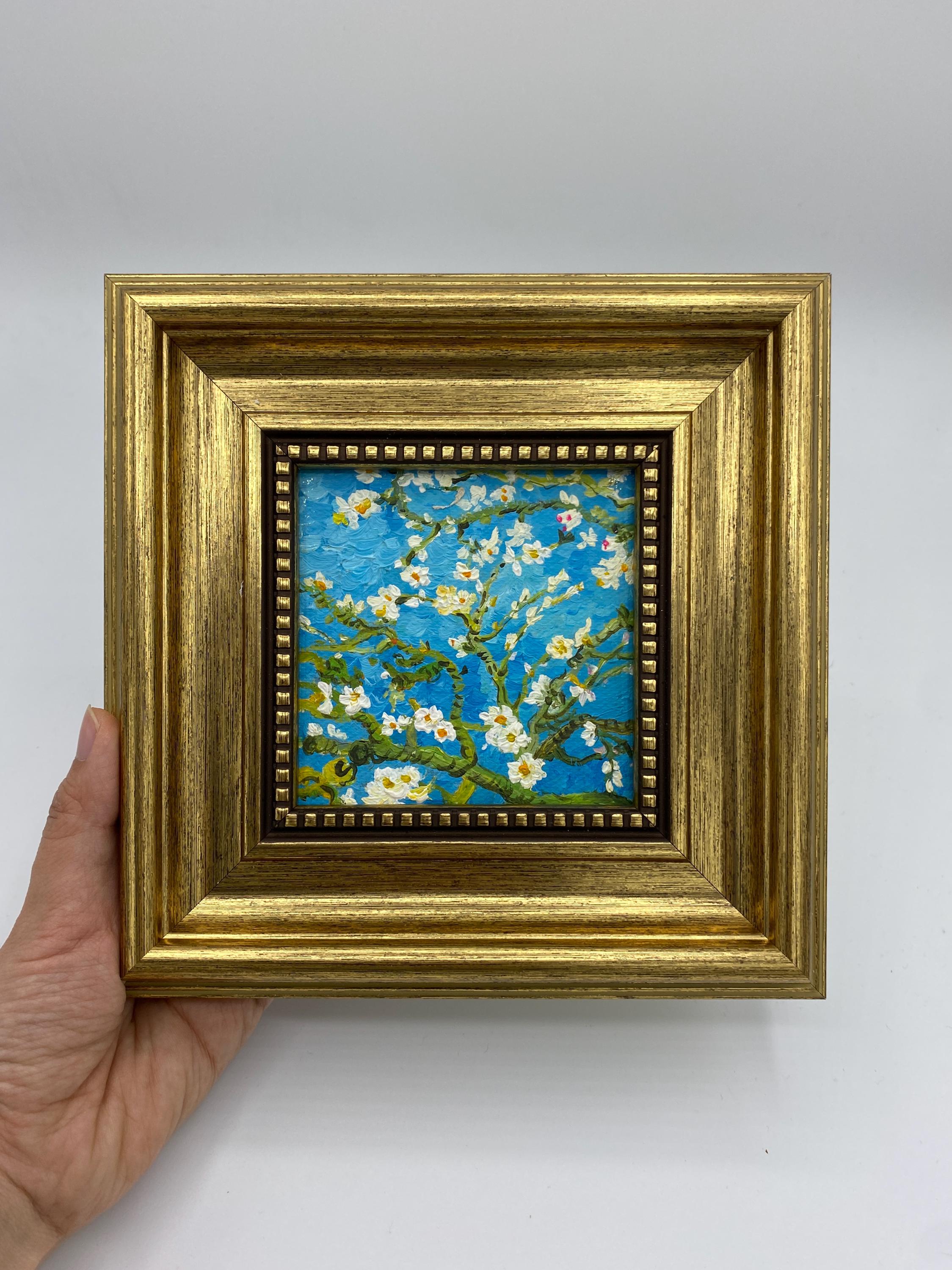 Dipinto ad olio originale, Quadro con fiori di mandorlo, Quadro floreale, Quadro incorniciato, Quadro su tela, Van Gogh