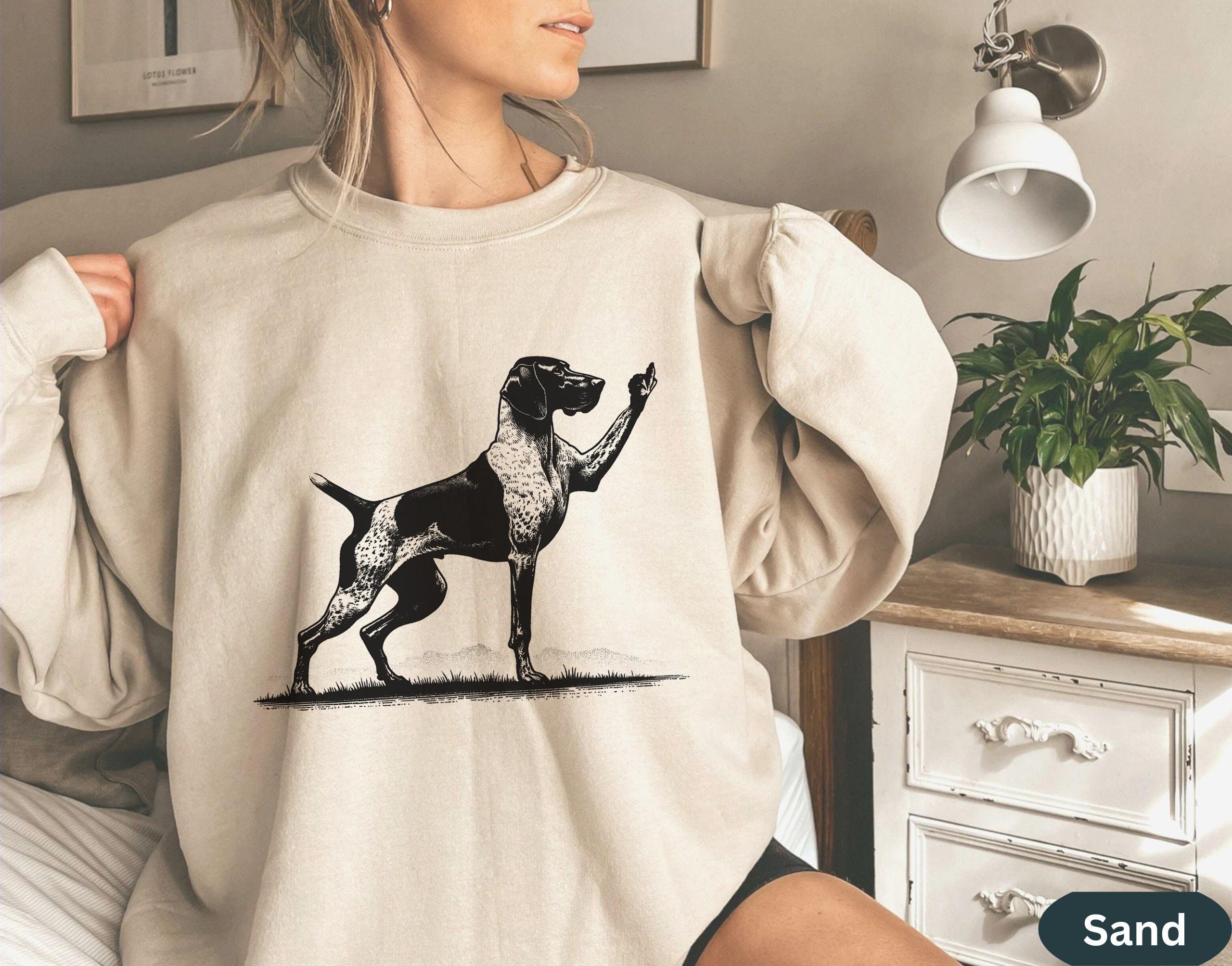 Maglietta con cane da caccia nero maleducato, maglietta con cane da caccia tedesco a pelo corto, regalo GSP per papà di cani, felpa con cane da caccia