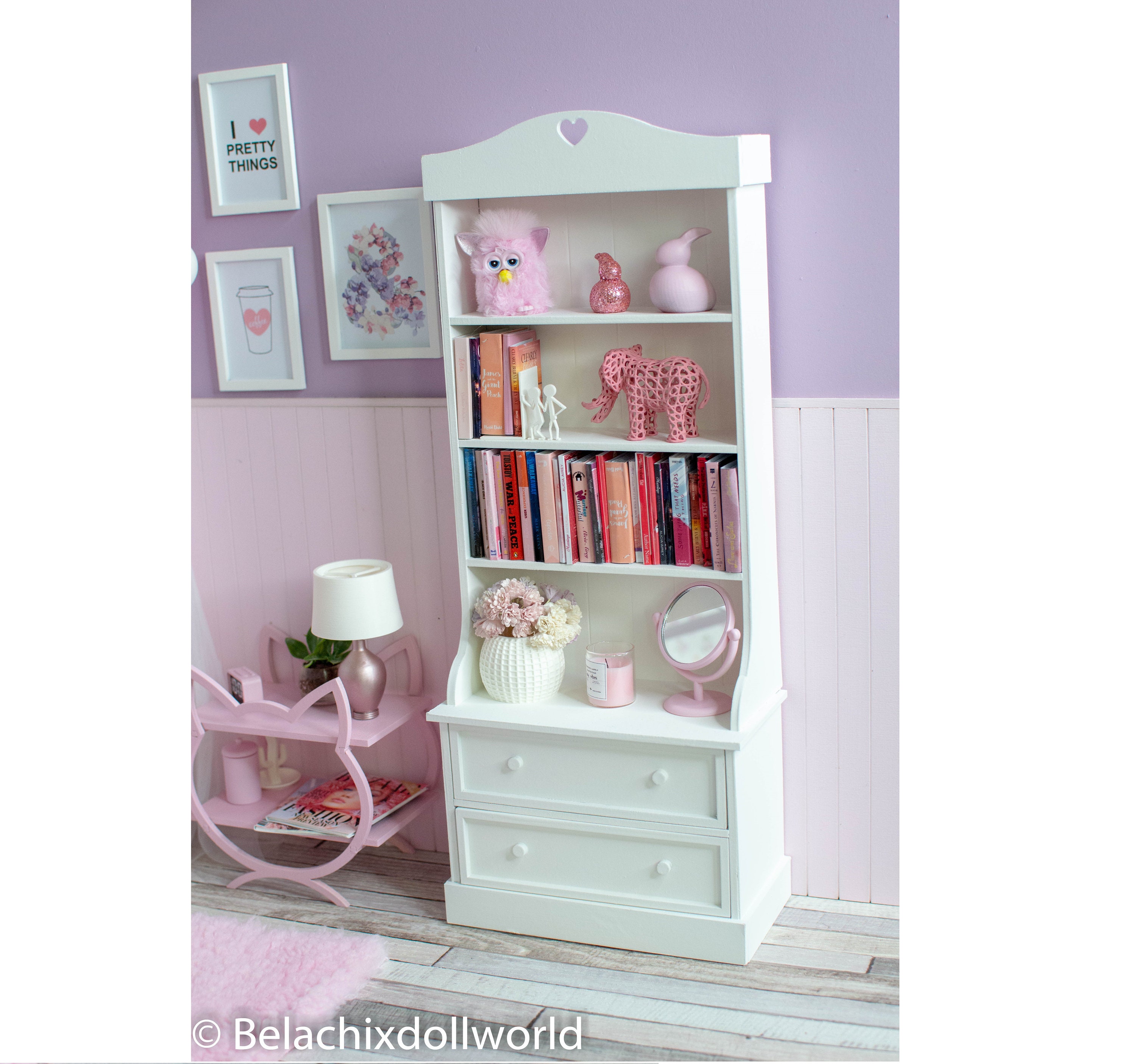 1:4, libreria in miniatura, armadietto in miniatura, libreria per casa delle bambole, mobili per bambole, armadietto per casa delle bambole, BJD
