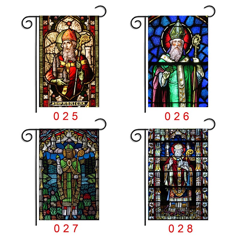 St Patrick's Day Irish Garden Flag, Shamrock Design, Festive Holiday Decoration for Yard, St. Patrick's Day Atmosphere, Outdoor Garden Party Decor.