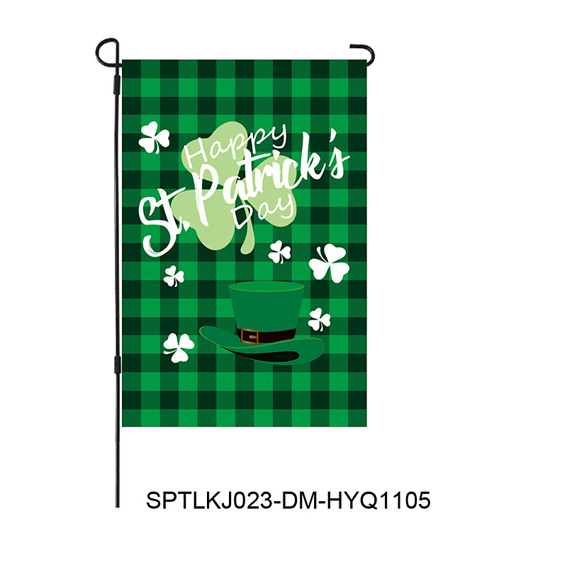 St Patrick's Day Irish Garden Flag, Shamrock Design, Festive Holiday Decoration for Yard, St. Patrick's Day Atmosphere, Outdoor Garden Party Decor.