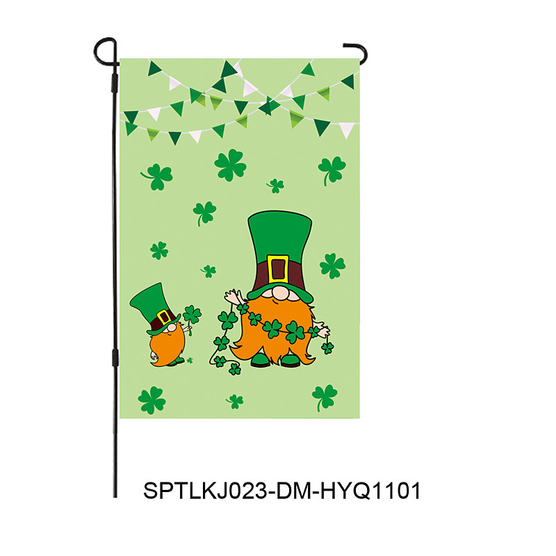 St Patrick's Day Irish Garden Flag, Shamrock Design, Festive Holiday Decoration for Yard, St. Patrick's Day Atmosphere, Outdoor Garden Party Decor.