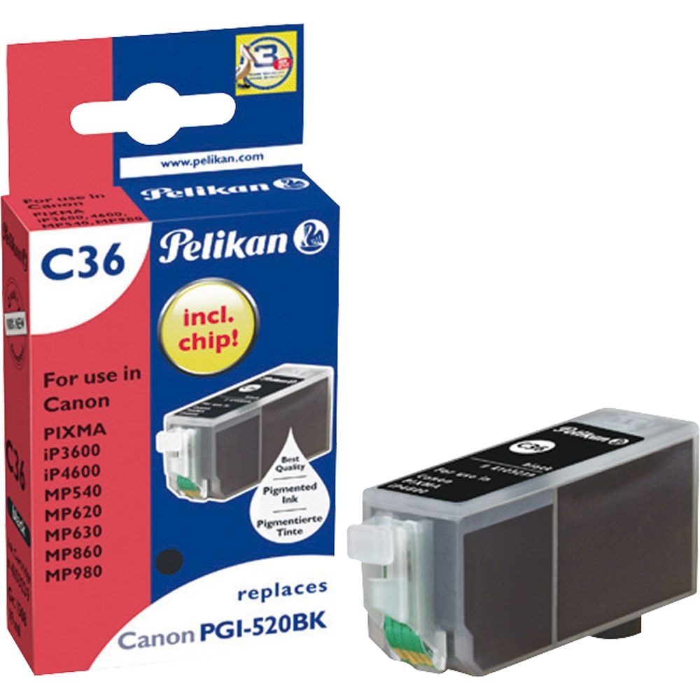 Pelikan Tintenpatrone für Canon/4103239 PGI520BK, sw, Inh. 19ml Image
