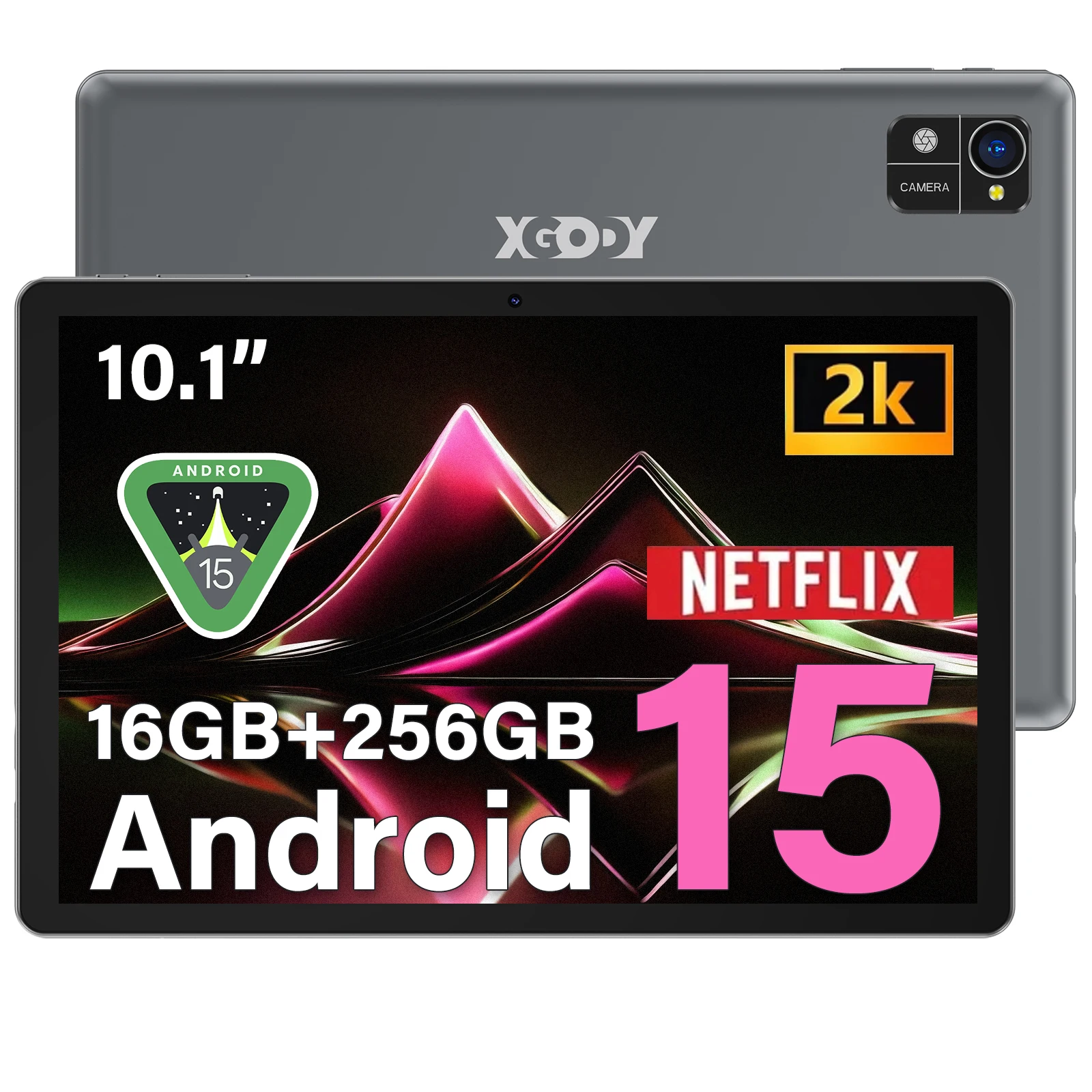 XGODY 2025 Android 15 IPS-Display 10,1 Zoll 16 GB RAM + 256 GB ROM Tablet 7000 mAh Dual-Kamera 5G WiFi A537 Octa-Core-Tablets Image