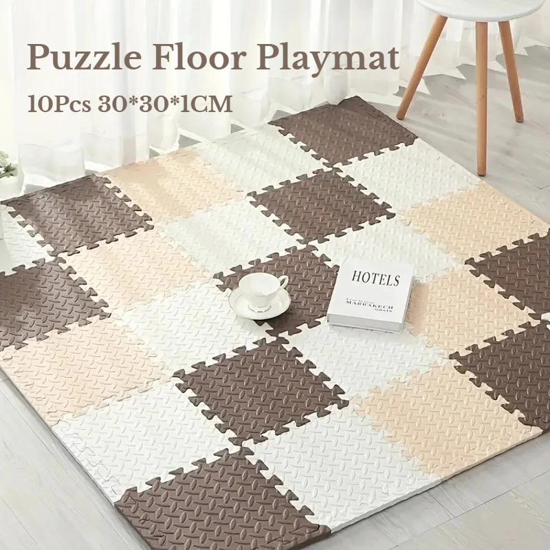 10Pcs Schaum Puzzle Boden Spielen Matte Teppich EVA Schaum Ineinandergreifende Fliesen Für Gym Schaum Puzzle Boden Matte Schaum Boden spielzimmer 30*30*1CM Image