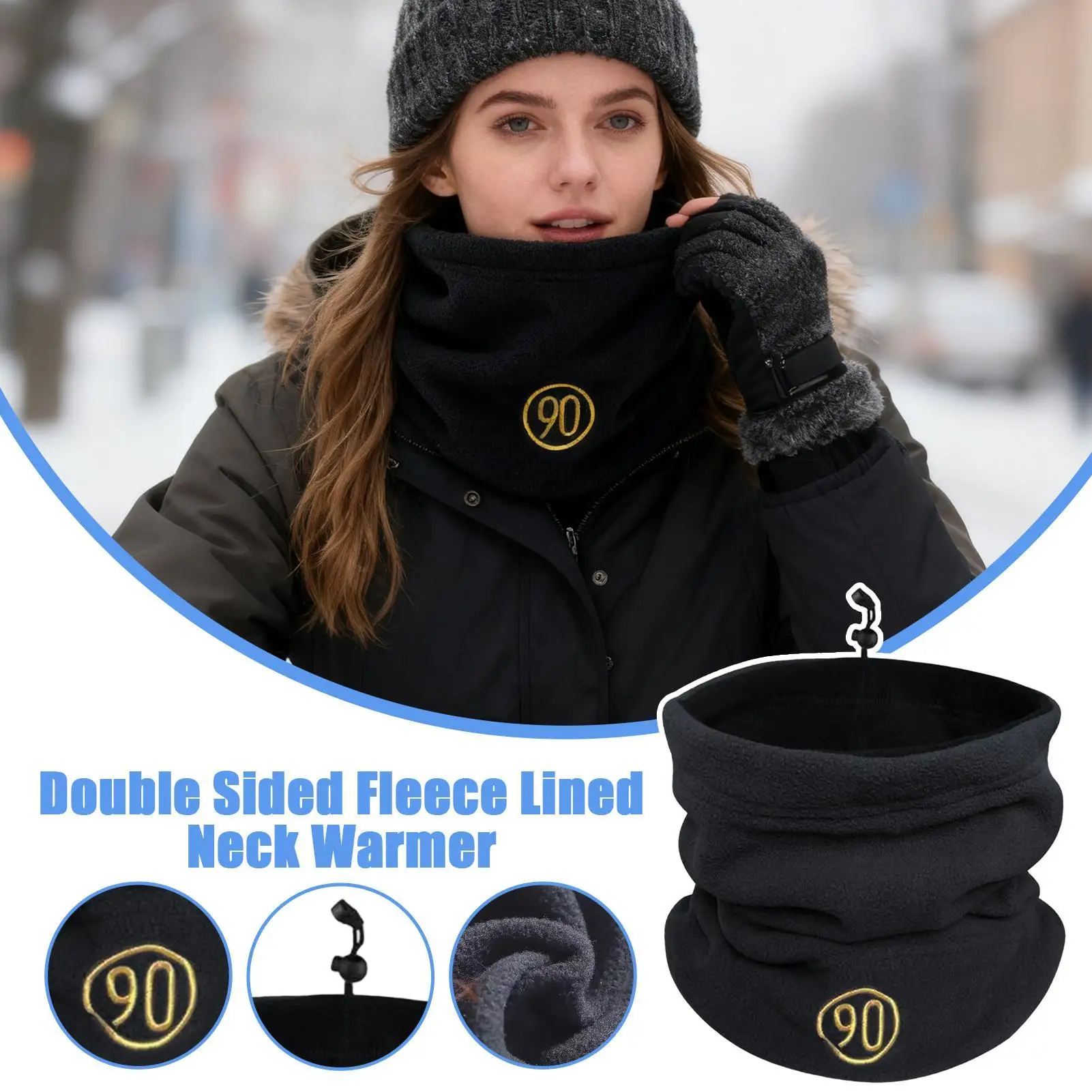 Winter Polar Fleece Halbe Gesichtsmaske Warmer Schal Gesichtsbedeckung Winddicht Thermo Outdoor Ski Schlauchschal Halsmanschette Fahrradschals Image