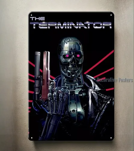 The Terminator T800 Film-Metallplakat-Blechschild – 20 x 30 cm große Platte – Aluminium