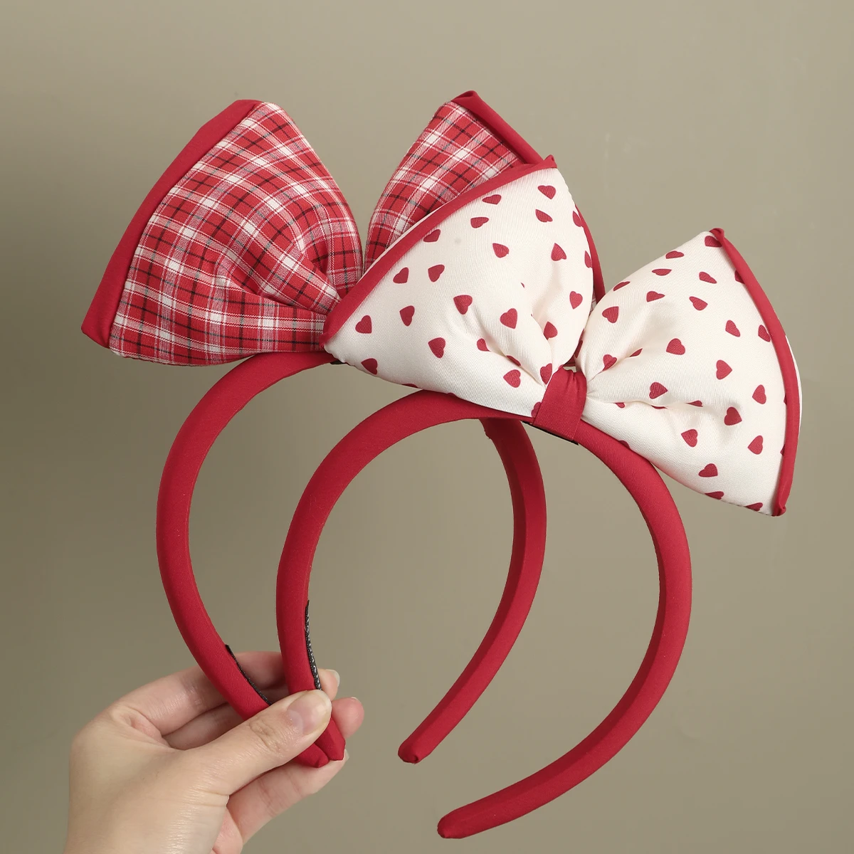 1pc Mode Großen Bogen Haarband Plaid Polka Dot Neue Stirnband Für Frauen Mädchen Haar Zubehör Haar Hoop Kinder Kopfschmuck Image