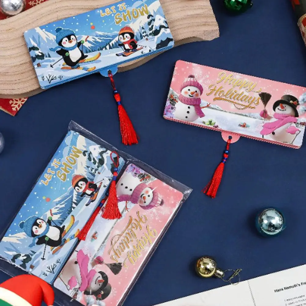 1/5/10 Stück Feiertags-Umschlag mit rotem Umschlag, 10 Fächer, Weihnachts-Geldbeutel und Geschenkkarten-Clip, perfekt für Weihnachten, Geburtstage und Thanksgiving Image