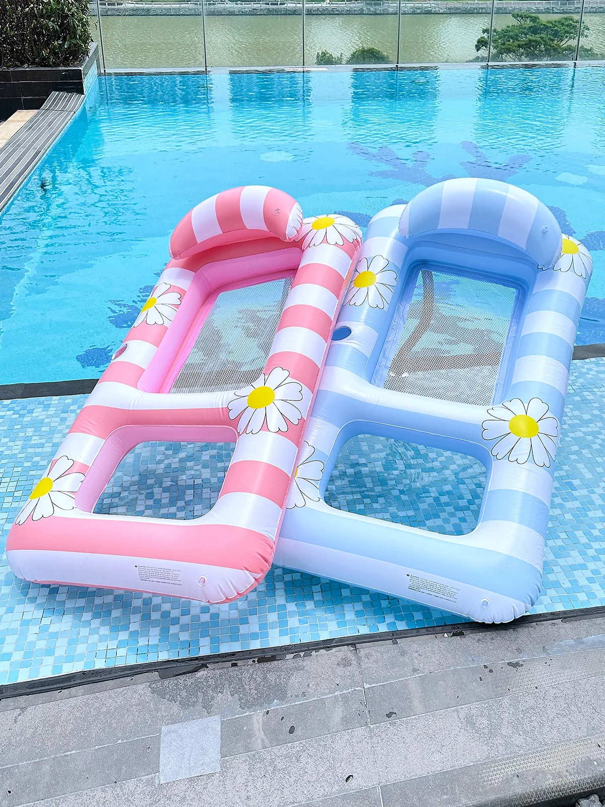 Aufblasbare Wasser Hängematte Pool Schwimmt Bett Schwimmen Ring Rohr Schwimmbad Matratzen Schlafen Bett Strand Liege Stuhl Image