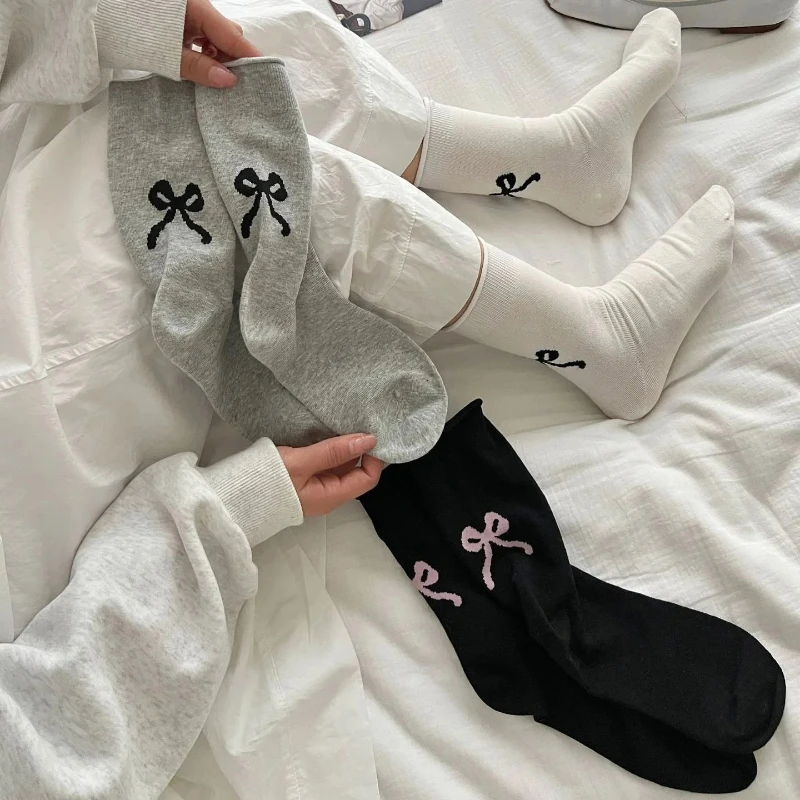 3-Pairs Cute Butterflies Hochzeit Spring Summer Girls Ins minimalist Style, Ballet Style Girls Socken. Image