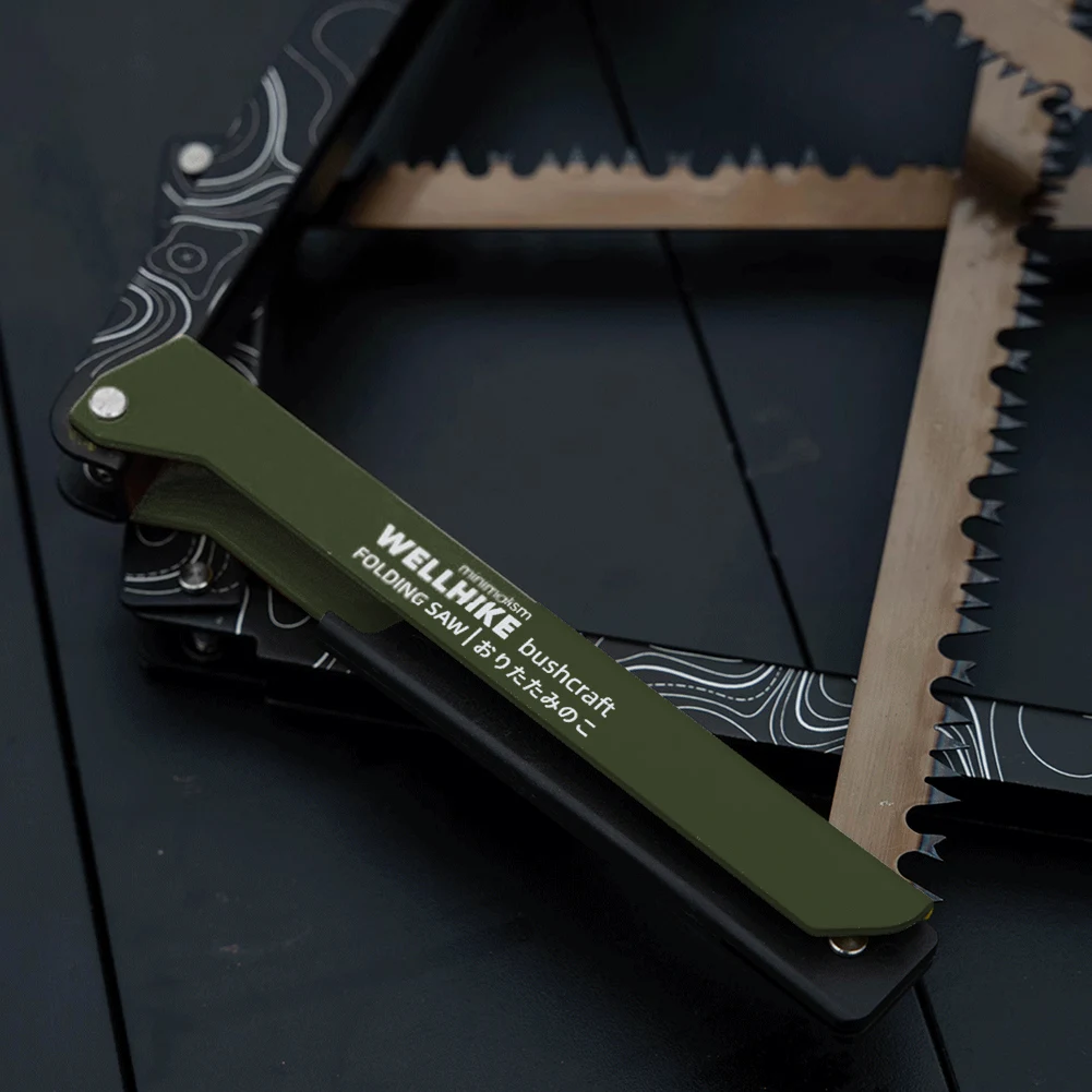 Klappsäge mit Aufbewahrungstasche, tragbare Holzsäge, Aluminiumlegierung, Camping, faltbare Handsäge, Outdoor, Wandern, Überlebenswerkzeuge Image