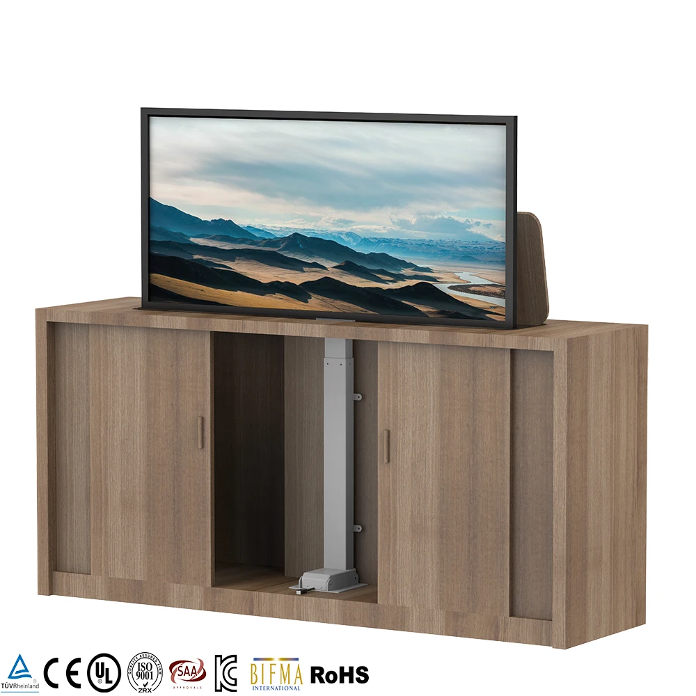 Contuo Elektrischer versteckter TV-Schrank mit motorisierter Fernbedienung, höhenverstellbare Halterung für 32 bis 70 Zoll unter dem Bett-TV