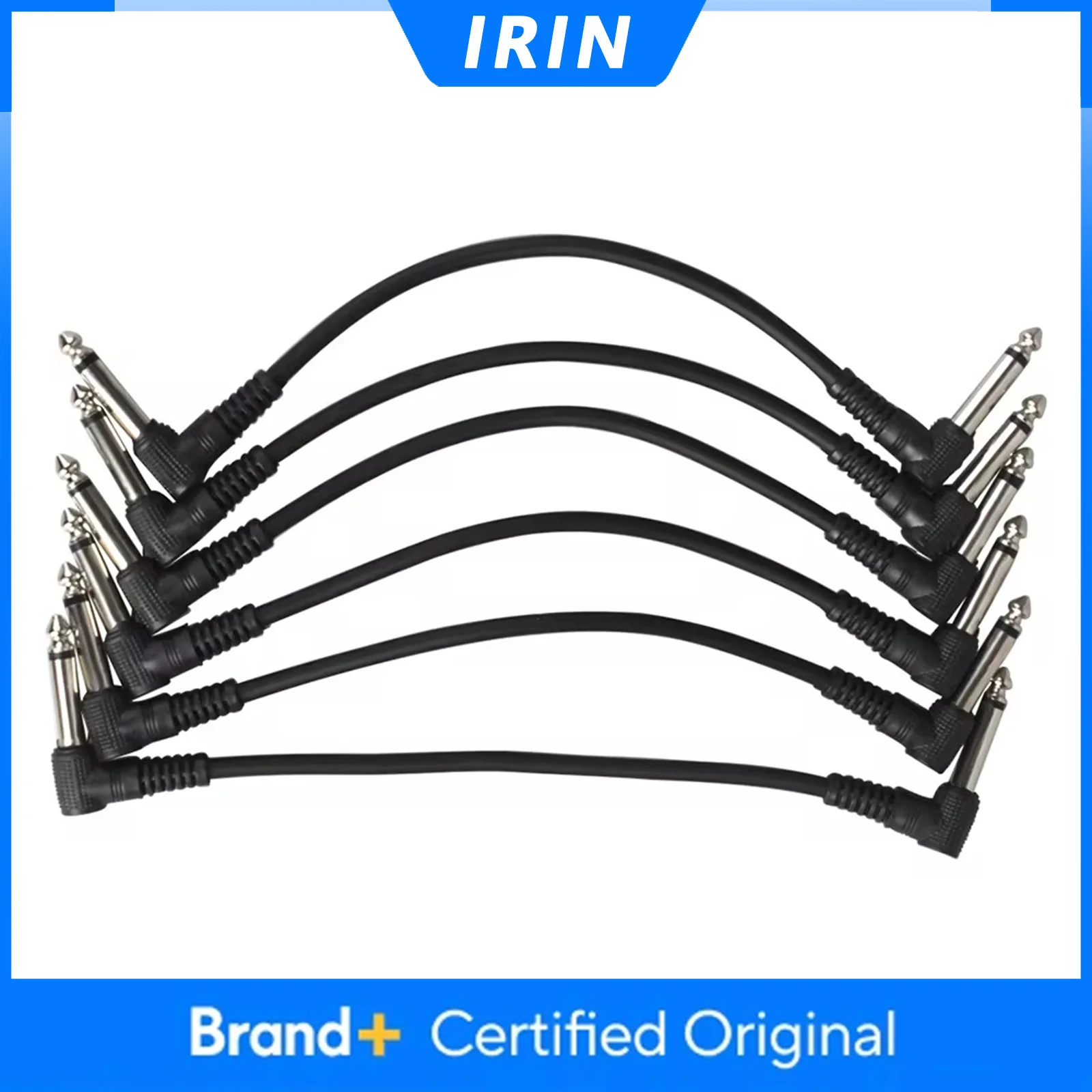 IRIN 6Pcs Gitarre Effekt Pedal Kabel 6,35mm Winkel Stecker Kein Lärm Geschirmt Kabel Für Gitarre Effekt Pedale Gitarre teile Zubehör Image