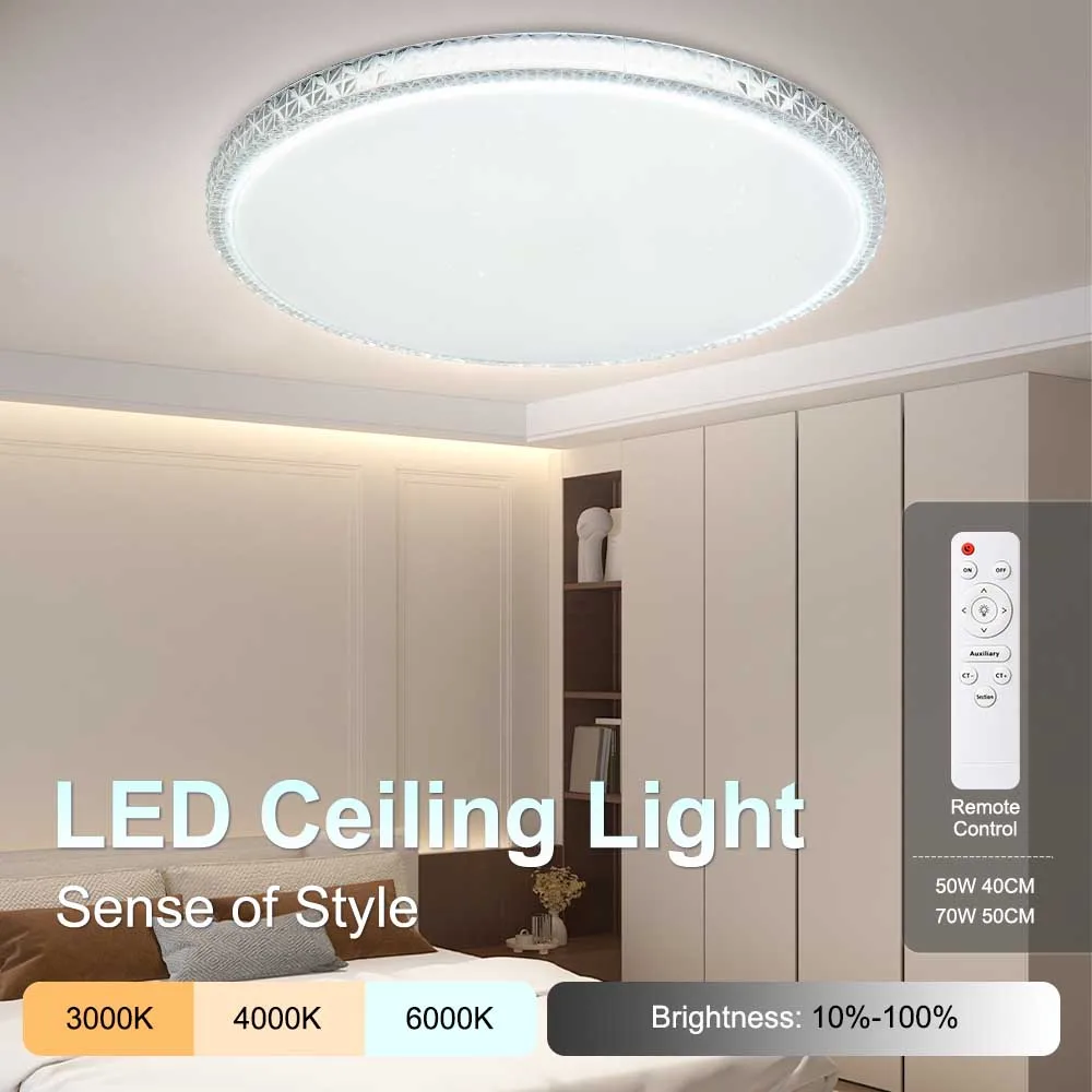 LED Decke Lampe Fernbedienung Led-Panel Licht 220V Kristall Rahmen Decke Licht Innen Beleuchtung Für Wohnzimmer Schlafzimmer Küche