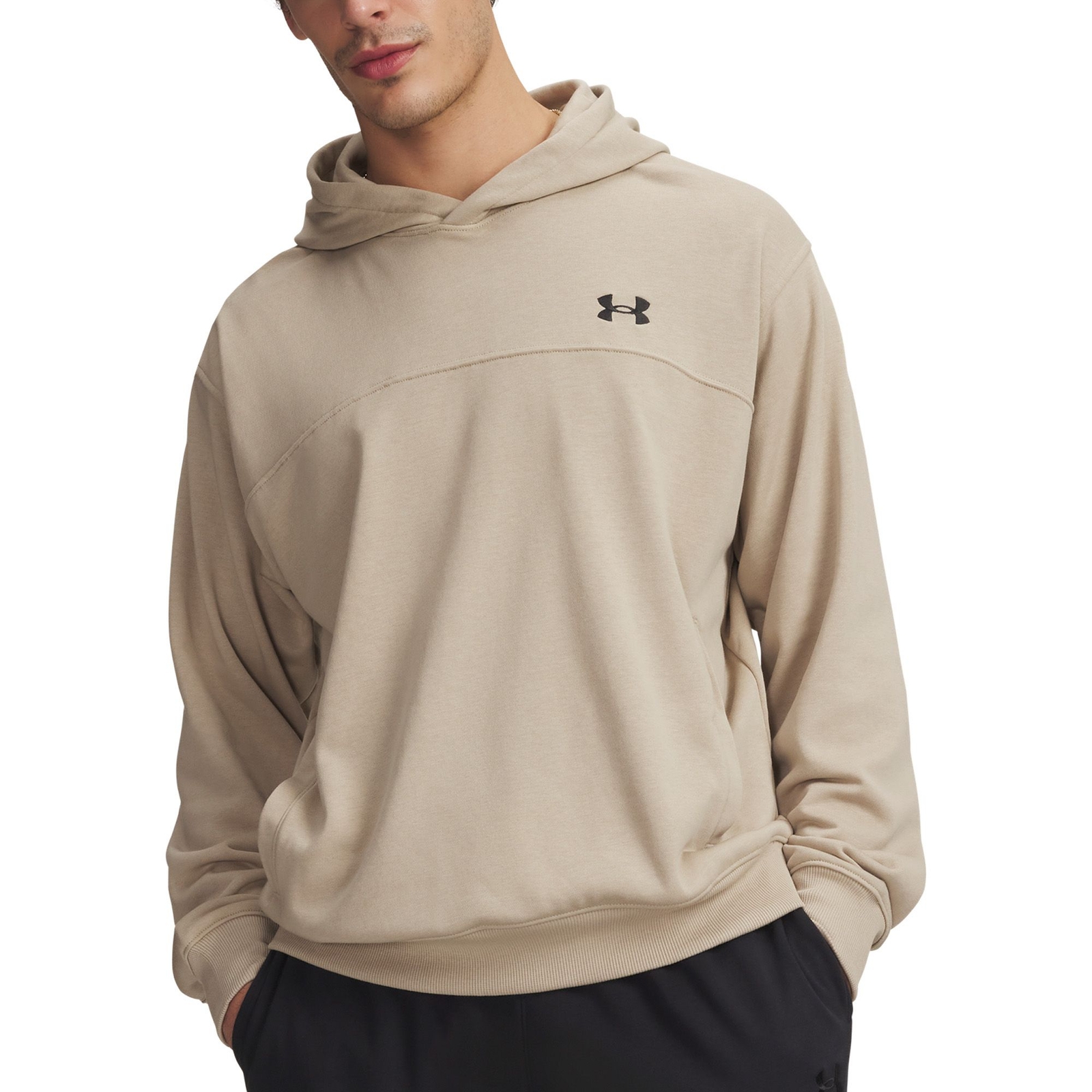 Under Armour Men's Rival Lightweight Hoodie (Size XXL) City Khaki/Black, Cotton,Polyester