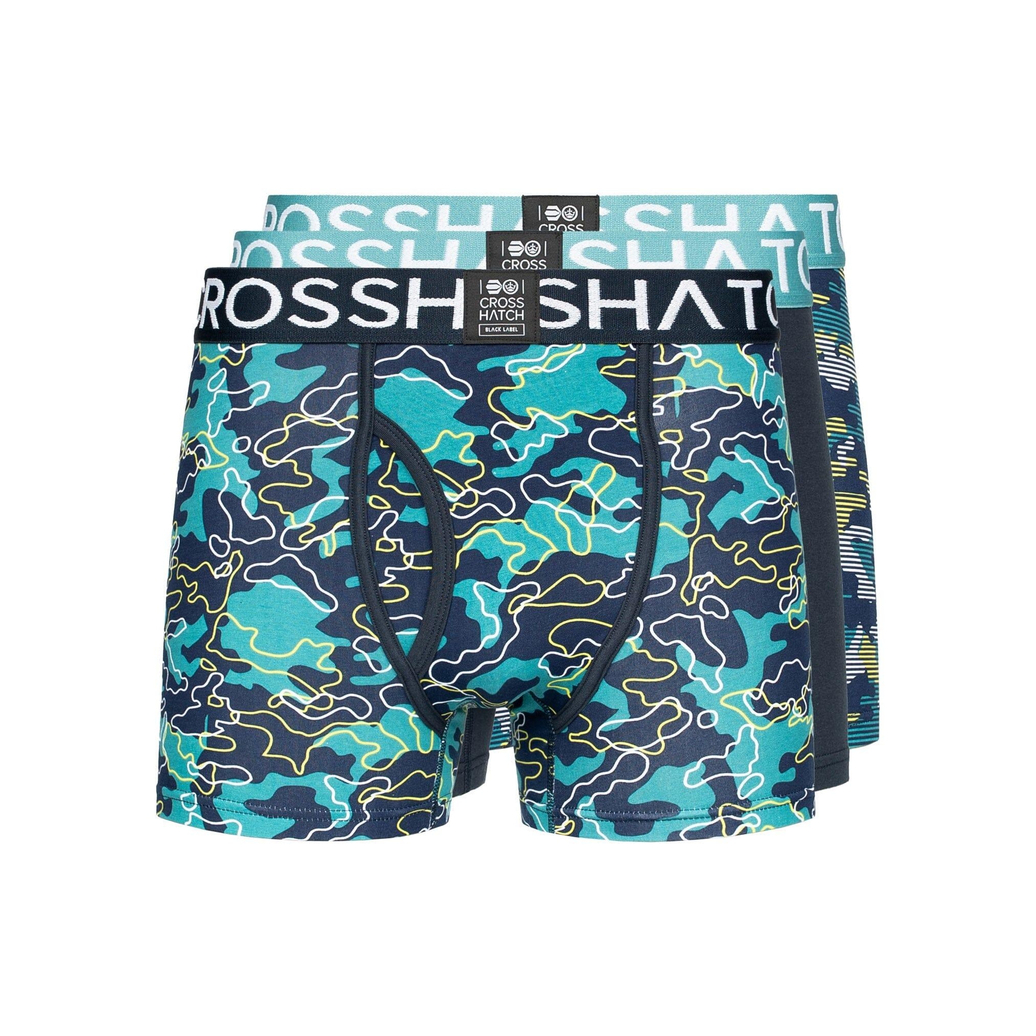 Crosshatch - "Linamo MVE" Boxershorts Offene Fliege für Herren (3er-Pack) (Petrol) Image