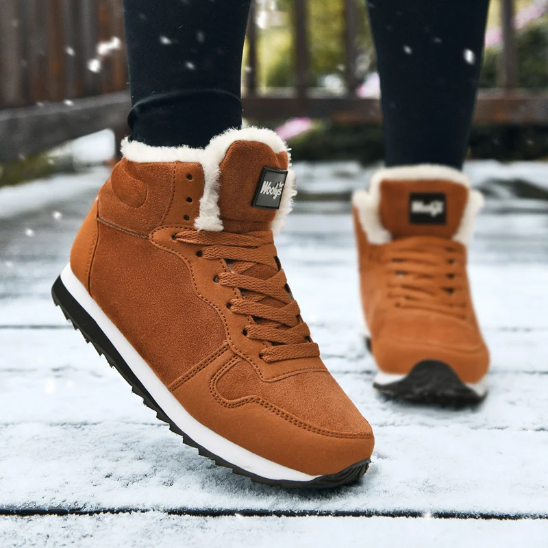 Winter Stiefel Warme Schnee Stiefel Frauen Chunky Plattform Stiefeletten Frau Winter Turnschuhe Plüsch Frau Schuhe Nicht-slip Outdoor schuhe