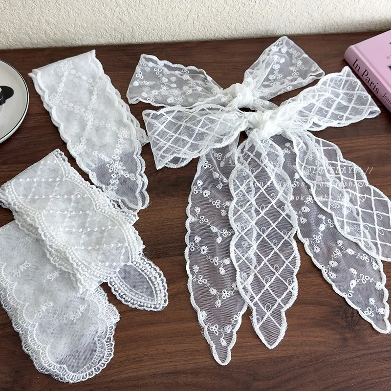 Spitzen-Haarband, vielseitig einsetzbar, böhmischer Haargummi, Schal, Bänder für Frauen, süßes Blumenband, Taillengürtel, Boho-Chic-Dekor, Krawatte Image