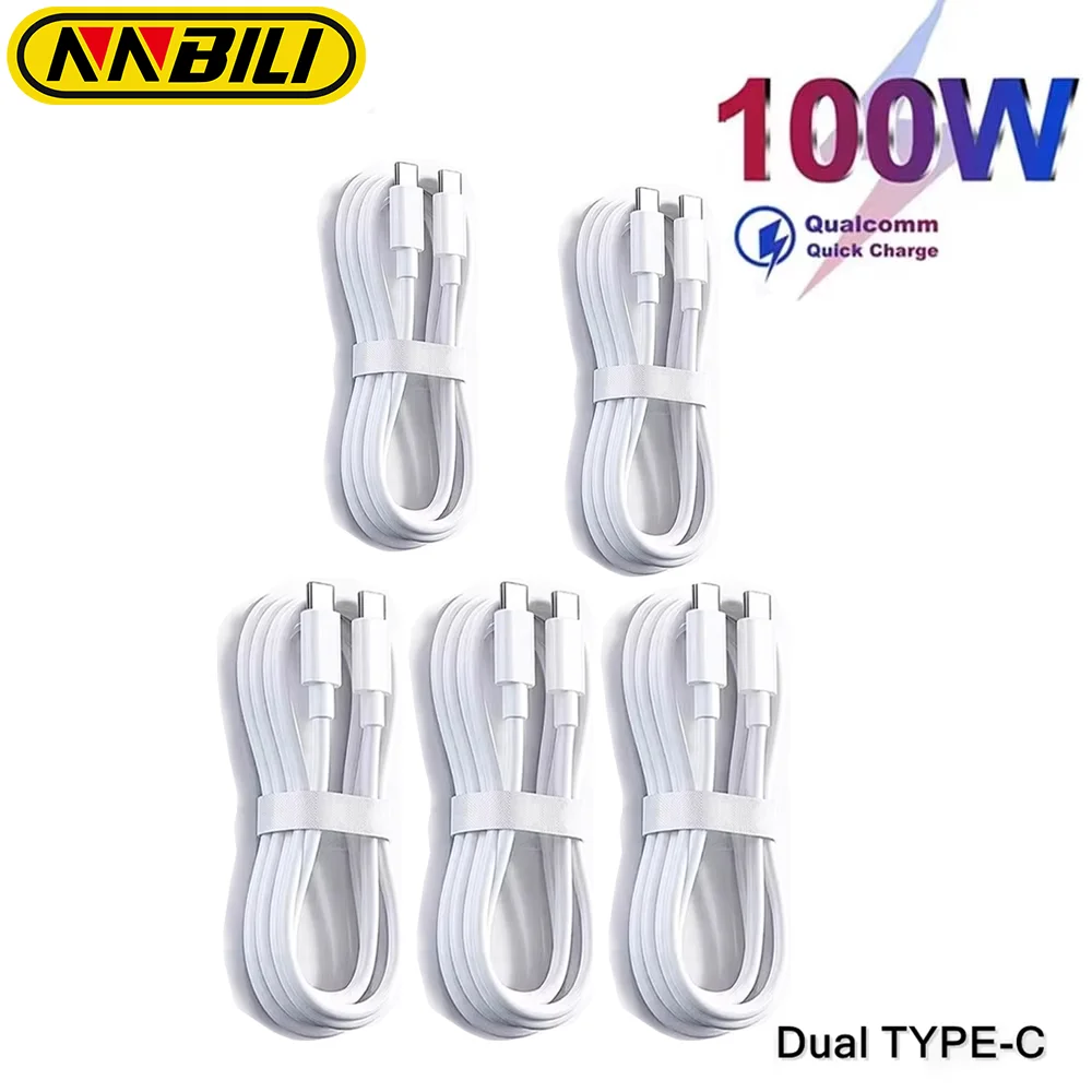 NNBILI 1-5Pcs Universal 100W Schnelle Ladegerät USB C Zu Typ C Schnell Ladekabel Daten draht Kabel Für Samsung HUAWEI USBC Kabel Image