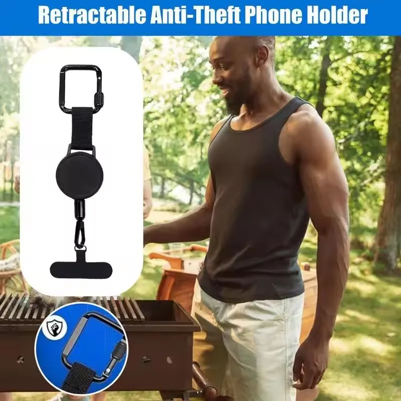 Support de téléphone antivol rétractable, lanière de téléphone portable, attache de sécurité pour Smartphone avec Clip de ceinture, lanière de téléphone portable pour voyage