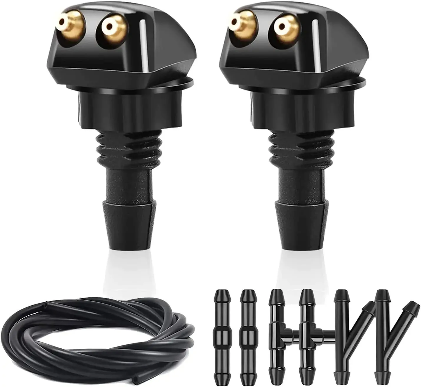 Auto-Scheibenwischer-Waschmaschine, Sprühdüse, passend für die meisten Automodelle, Auto-Doppellöcher, Scheibenwaschdüse, Wischer, Wassersprühdüse