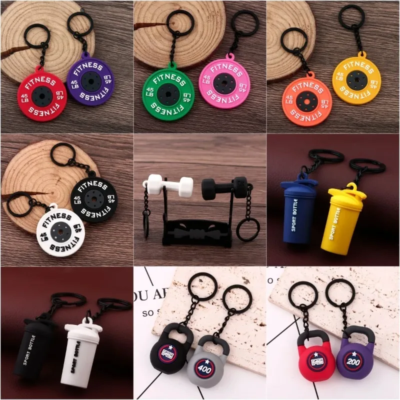 Barbell Keychain DlY Soft Dumbbell Fitness Enthusiasts Sports Gift Fitness Coach Gift Backpack Car Key Pendant
