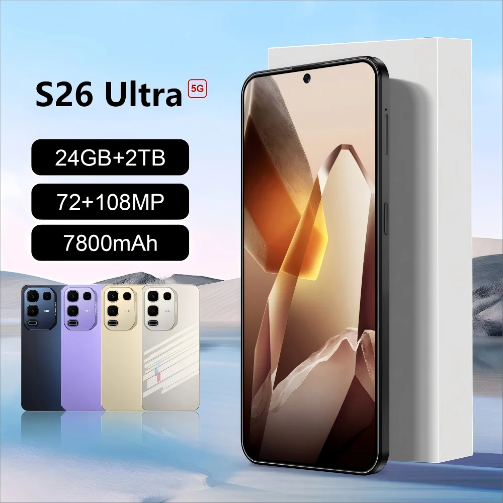 New Original Smartphone For S26 Ultra 5G 7.3HD Snapdragon 8 gen4 Dual Sim Card 22G+2TB Cell Phone Android Mobile Phones Unlocked