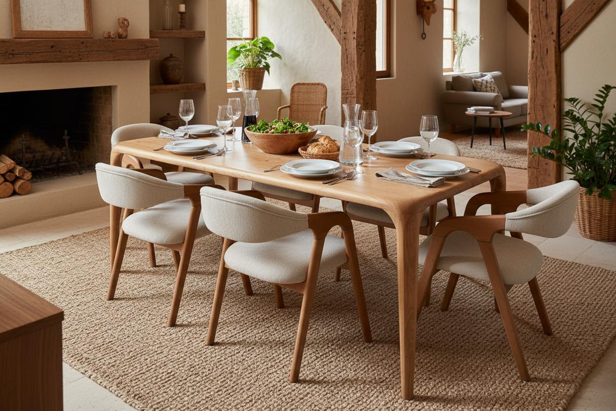 Tavolo da pranzo in noce, tavolo in legno naturale per soggiorno, tavolo da pranzo in noce, tavolo da pranzo per cucina, tavolo da pranzo in legno,