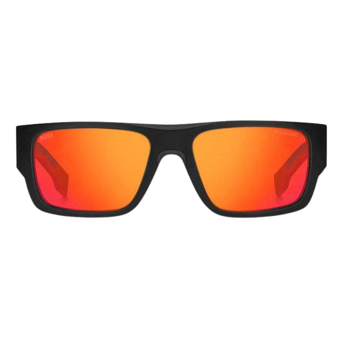 Hugo Boss - Rechteckig-Sonnenbrille (Schwarz/Orange)
