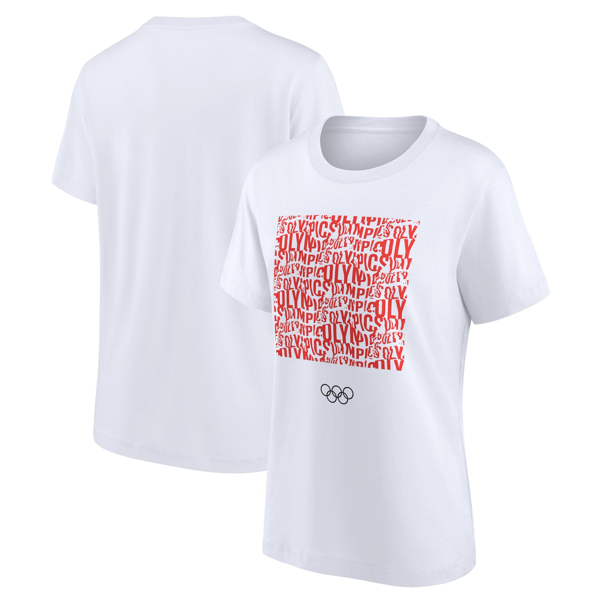 The Olympic Collection Typography Pattern T-Shirt - Weiß - Damen