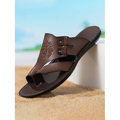 Weiße Herren-Sportsandalen – stylischer Klettverschluss, ideal für Outdoor-Aktivitäten, Strandbesuche und Hochzeiten Image