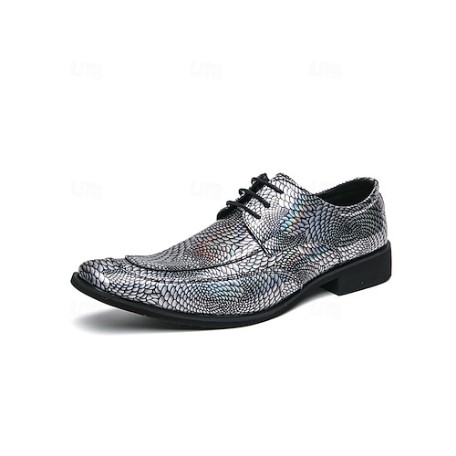 Herren-Schnürschuhe aus metallisch-grünem Lackleder – trendige Businessschuhe für moderne Berufstätige und Hochzeiten Image