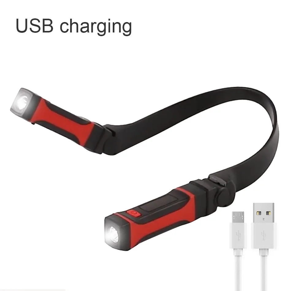 Flexible mains libres LED cou lumière livre lampe de lecture nuit Camping lumière lampe de poche AA/USB charge LED cou lampe de lecture