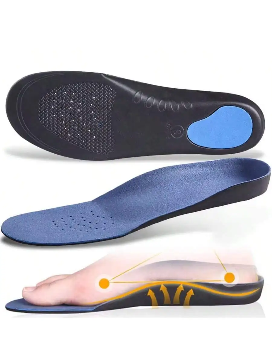 1 Paar orthopädische Einlegesohlen für Füße, Plantarfasziitis, Fußgewölbeunterstützung, Schuheinlegesohle, stoßdämpfende Schuhpolster, große Größe, Eu34–49 Image