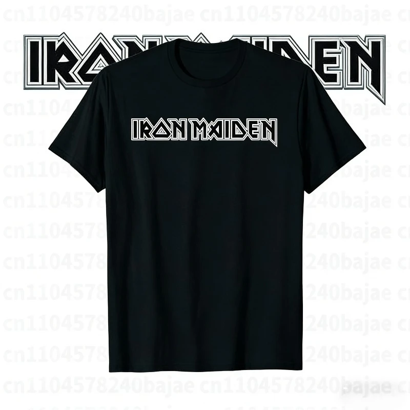 2025 Summer Iron Maiden Somewhere in Time 100 % reine Baumwolle bedrucktes T-Shirt Eddie Cyborg Vintage Rock Band Tee MOTO