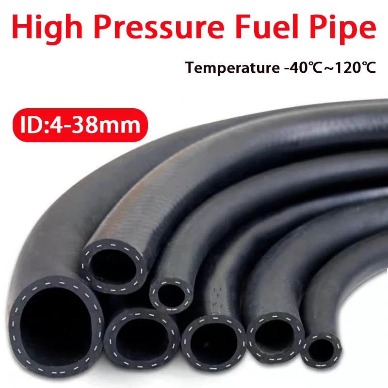 Schwarz 1-10M ID4~25 mm Kraftstoffschlauch NBR Gummi Kfz-Ölschlauch Schlauch Ölbeständiger Gummischlauch Dieselschlauch Niederdruckschlauch Image