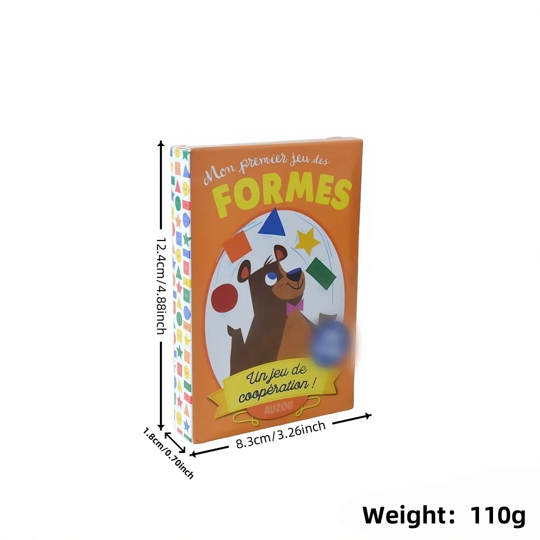 Version française du jeu à motif de forme, jeu de cartes, jeu de coopération, jeu de société, jeu interactif, adapté aux fêtes, idéal comme cadeau, adapté pour Halloween, Noël