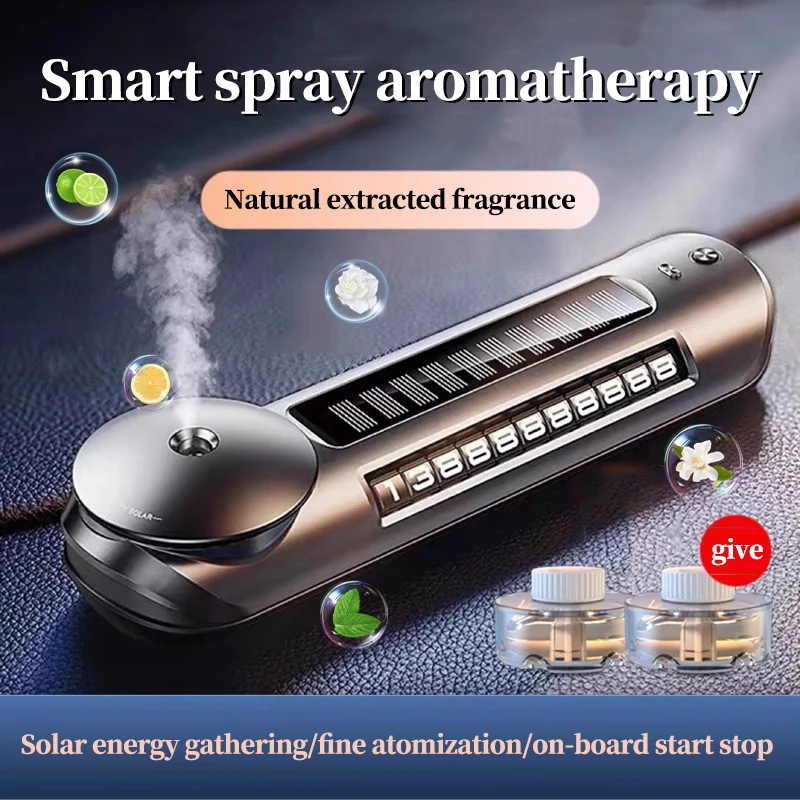 Intelligentes Autozubehör Solar-Duftspray, Pickup, Atmosphäre, Licht, Multifunktions-Duftspray, versteckte Nummernschild Image