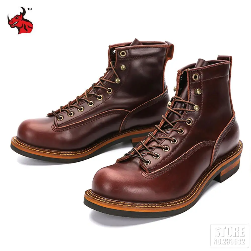 Neue Ankunft! Vintage Motorrad Stiefel Casual Männer Stiefeletten Rindsleder Leder Schuhe Keil Werkzeug Wüste Stiefel Motorrad Schuhe