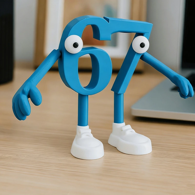 3D Neue Blaue 67 Brainrot Figur PVC Miniatur Statue Lustige Figur Auto Desktop Home Decor Zubehör Kinder Spielzeug Tolles Geschenk ﻿ Image