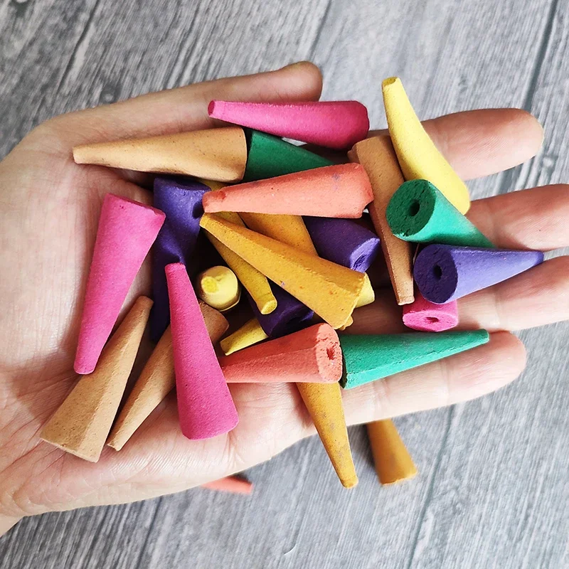 Y 50/100/200/500 Stück Refluxturm-Räucherstäbchen für Rückflussbrenner, Lavendelilie, Sandelholz, Weihrauchkegel, Buddha, Zuhause, Großduft Image