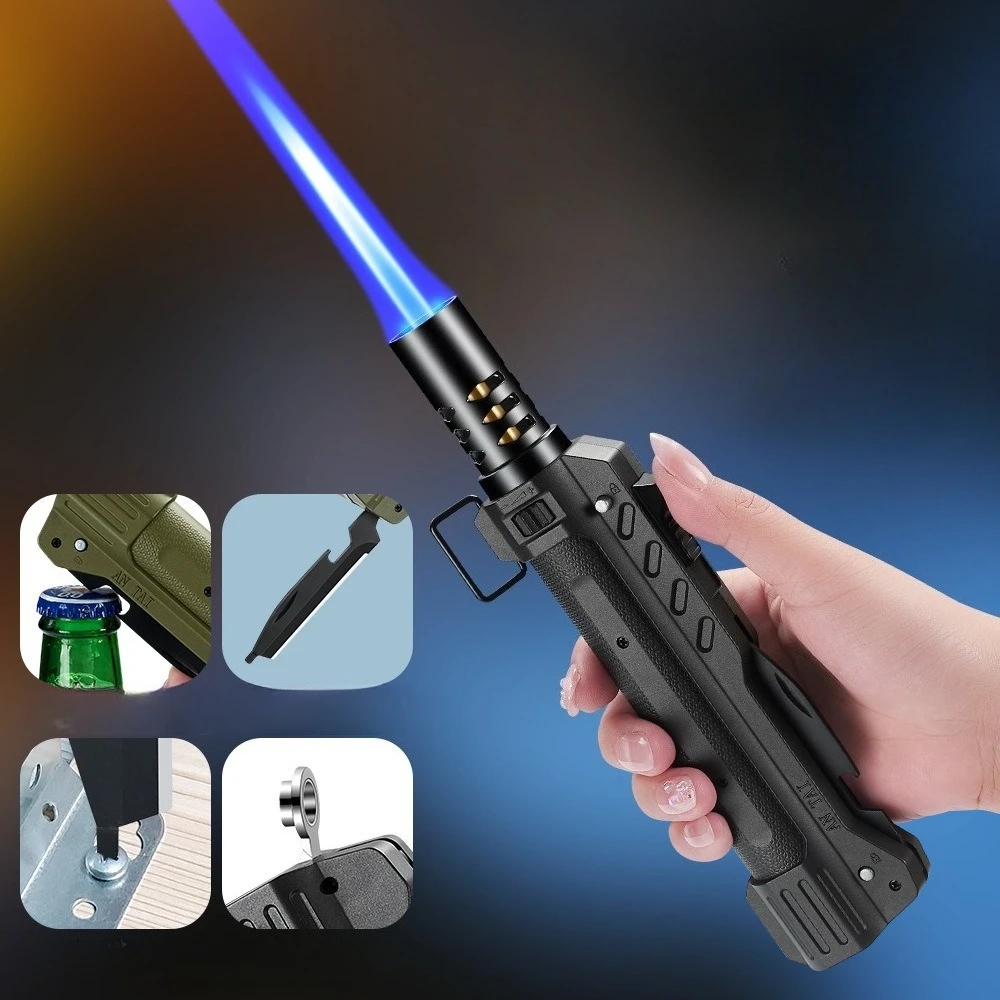 Multifunktionale Hochleistungs-Spritzpistole für den Außenbereich, winddichter Direktzünder, unverzichtbarer Handflammenwerfer für Camping Image