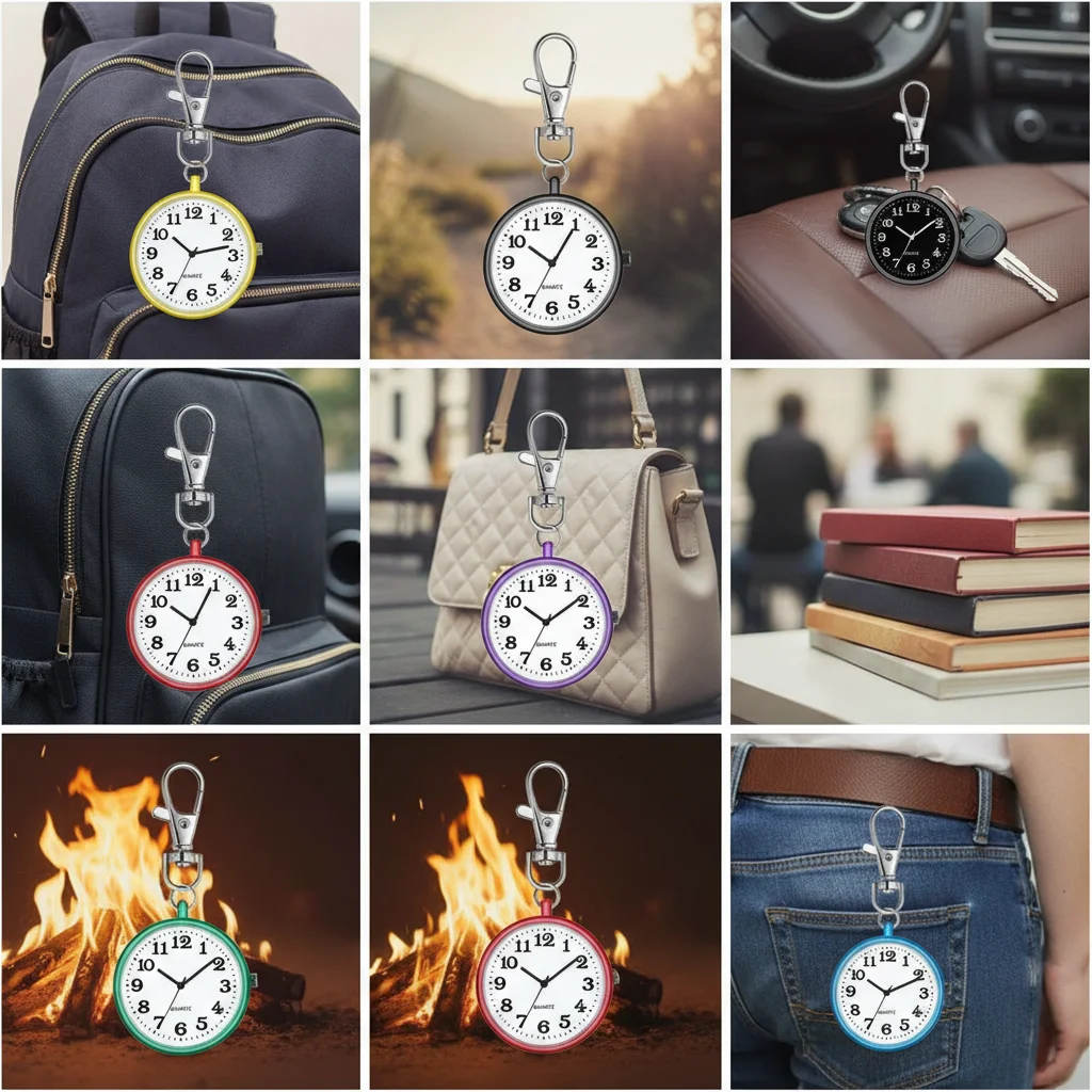 Mini-Retro-Taschenuhr für Studenten, Krankenschwestern, tragbarer Schlüsselanhänger, Uhr, 1 Stück Image