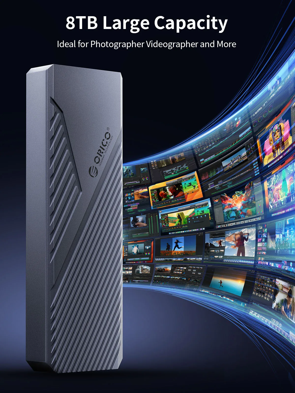 ORICO USB4 40 Gbit/s Gehäuse für NVMe SSD, 8 TB Max PCIe 4.0 Aluminiumgehäuse, kompatibel mit Mac & Windows Thunderbolt 4 3 Image