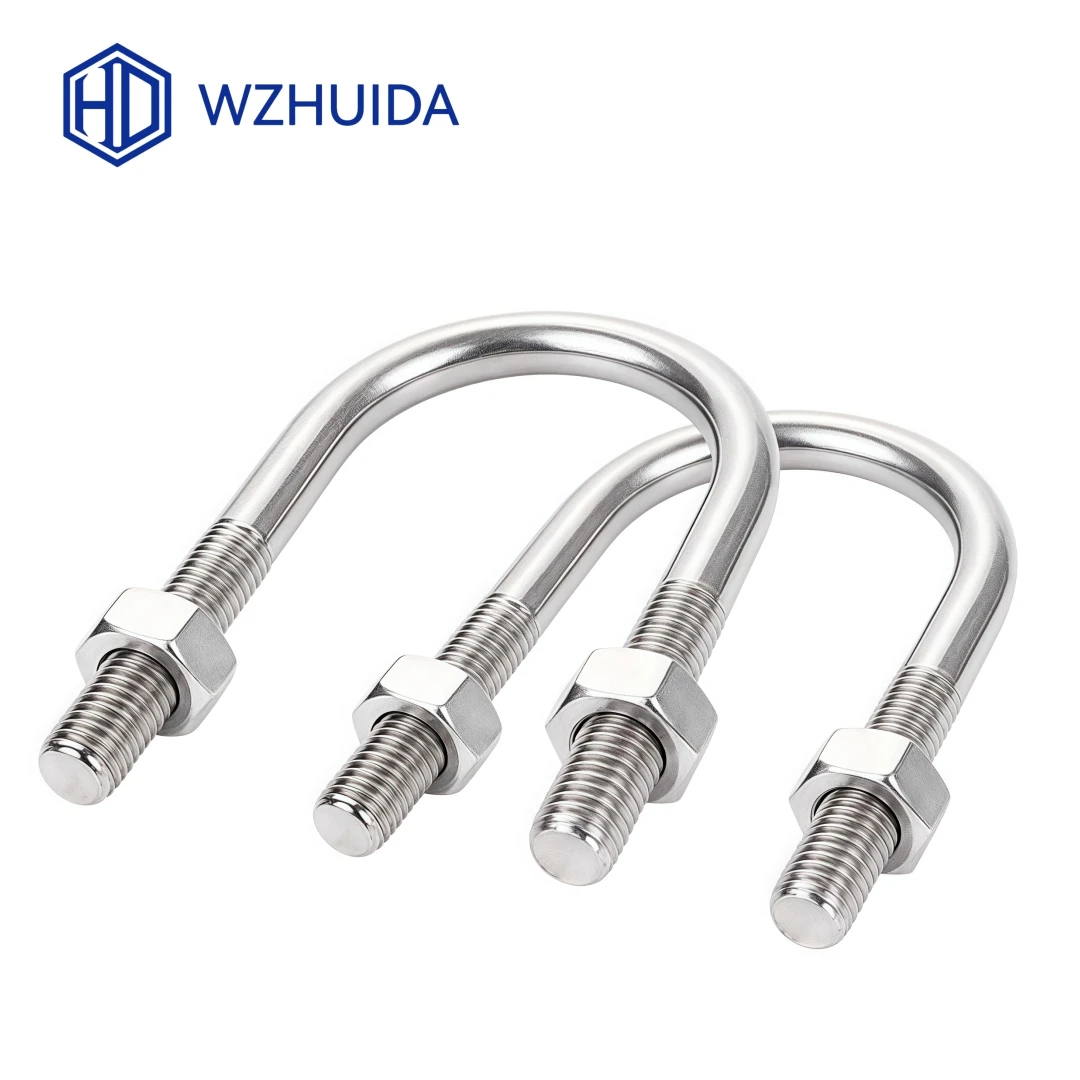 M6 M8 M10 M12 Bulloni tipo U con dadi Cerchio Cavallo Viti a forma di U in acciaio inossidabile 304 per dispositivi di fissaggio per installazione edile