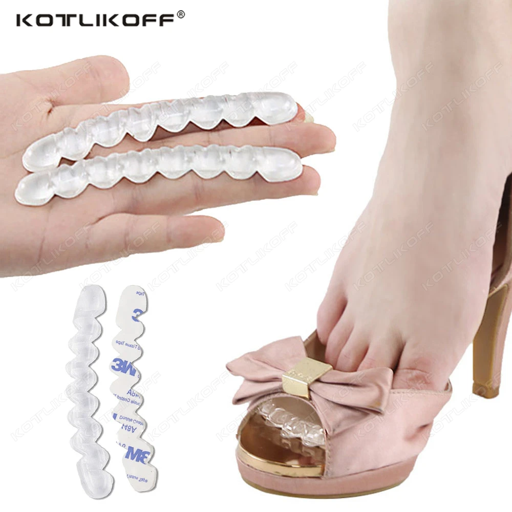 Rutschfeste Silikon-Einlegesohlen für Damen, transparent, selbstklebend, für High Heels, Sandalen, Flip-Flops, Vorfuß, Gel-Kissen, Fußpflaster Image