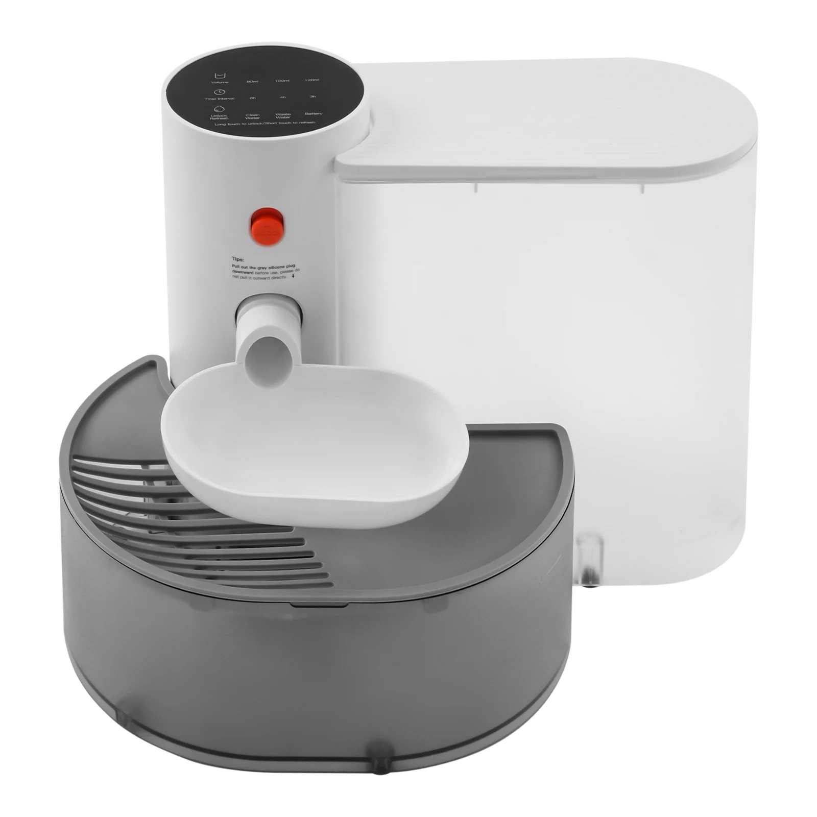 Automatischer selbstreinigender Haustier-Wasserbrunnen, kein Filter erforderlich, Kippendesign, 180-Tage-Batterie für Katzen, kleine Hunde Image