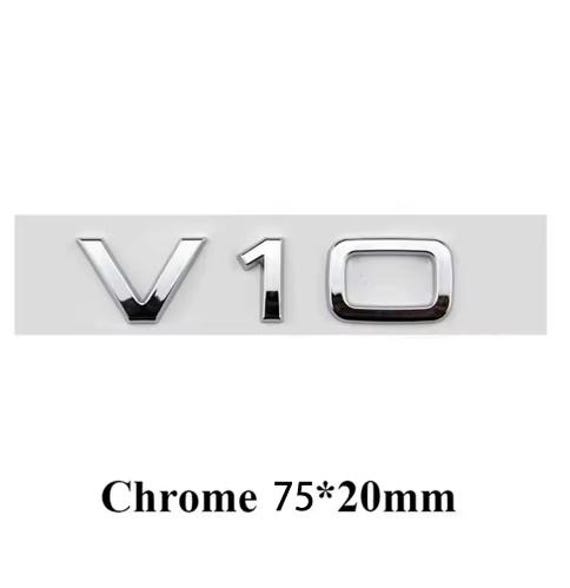 Emblema distintivo adesivo laterale per parafango auto con lettere in ABS 3D per A6 A7 A8 S4 S5 S6 S7 S8 RS4 RS5 RS6 RS7 cromato V10