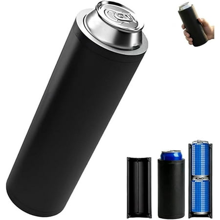 Double Tactical Reload Can Holder-Ultra Chill System Can Fill Two 12-Ounce Cans with Assault Tactical Insulation Sleeve Suitable for Beer and Soda (Black)